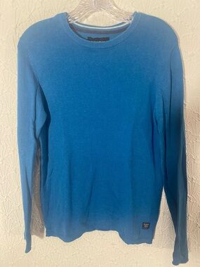 Pull&Bear Bright Blue Knit Sweater with Black Label Men’s XS